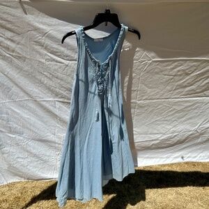 Sundance Baci pale blue, bohemian style shift. 100% gauze cotton, S/M